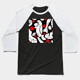 Whale Sonics White and Red on Black Baseball T-Shirt